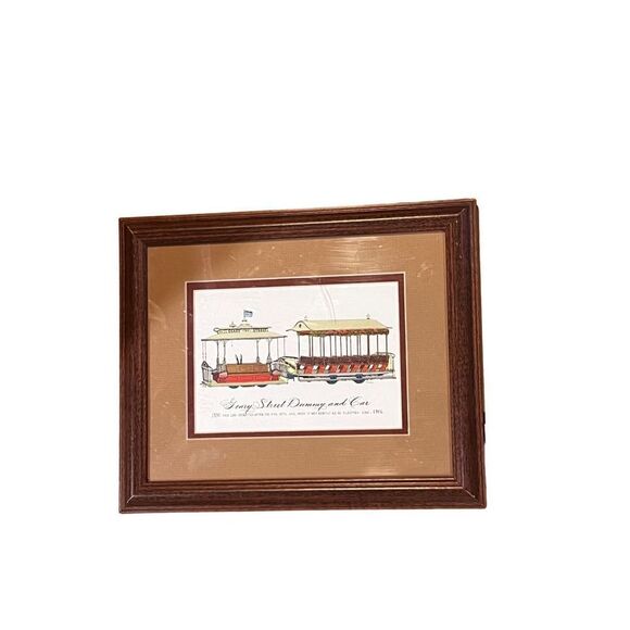 History of the San Francisco Trolly Cable Car Story 3 Framed Illustrations - Picture 4 of 7